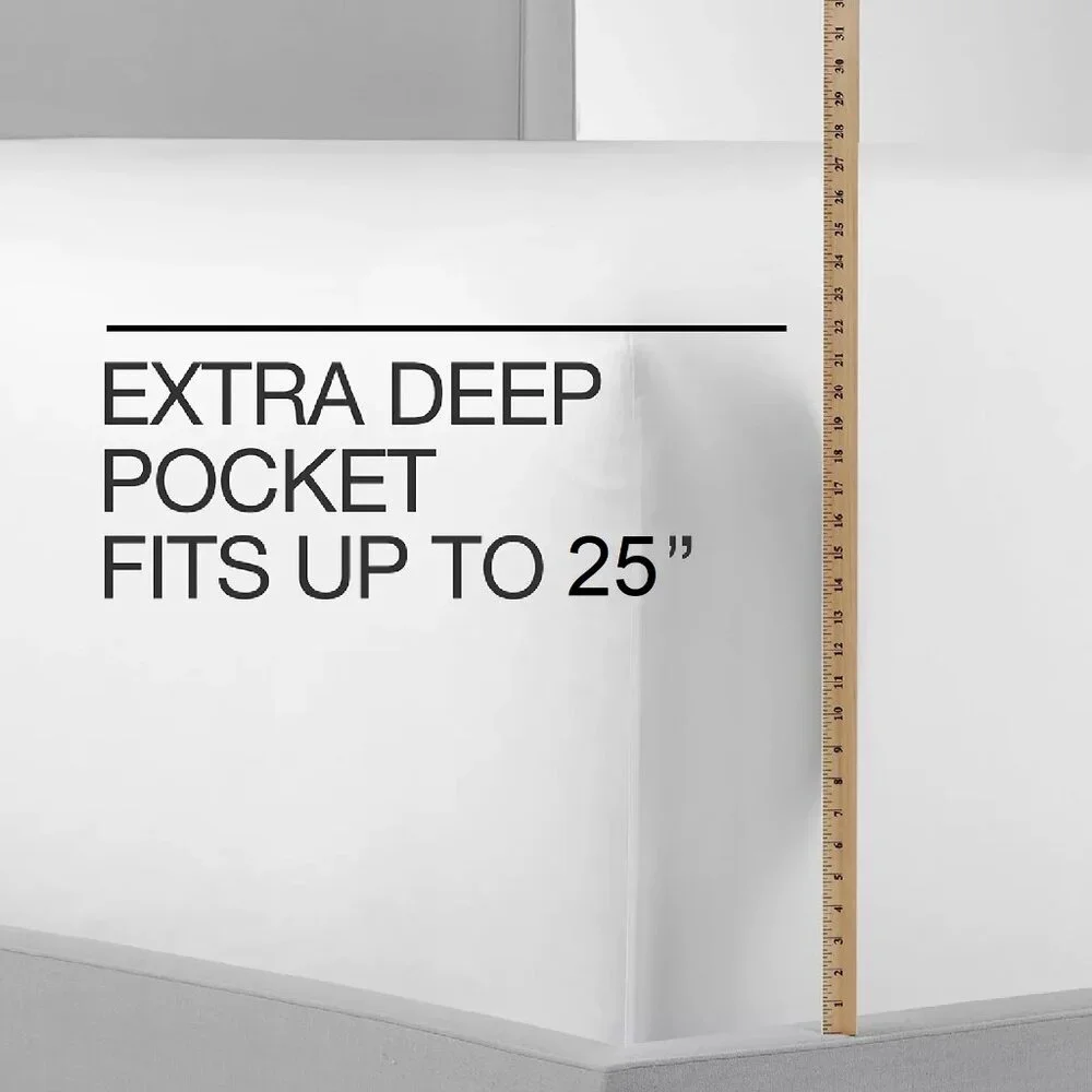 new BLACK Hotel Collection 680 TC 100% Cotton CAL KING EXTRA DEEP Fitted Sheet